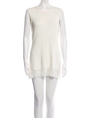 NWOT LOULOU STUDIO SILK COTTON BLEND knit mini dress with tassels SIZE S